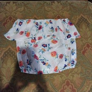 Floral strapless top